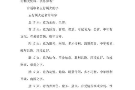 五行属火的吉祥字选取与寓意解析