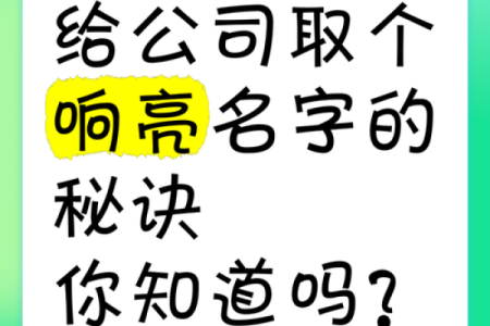 如何根据评分为公司起个响亮名字？