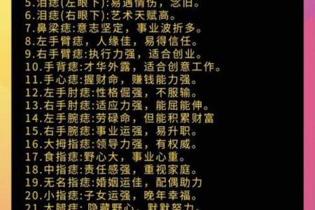 痣相揭秘：男人全身痣分布，命运密码一览无余