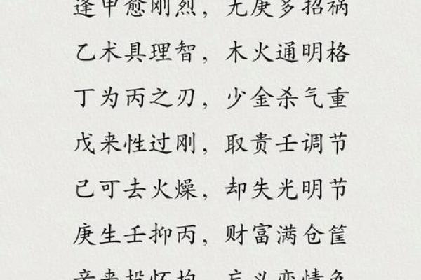 十天干喜忌详解，命理中的关键因素