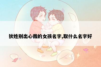 狄姓别出心裁的女孩名字,取什么名字好