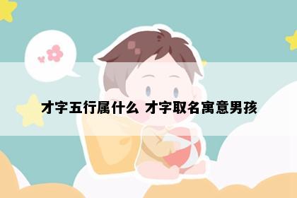 才字五行属什么 才字取名寓意男孩