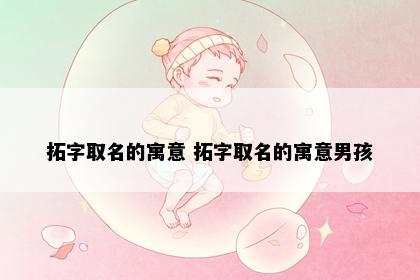 拓字取名的寓意 拓字取名的寓意男孩