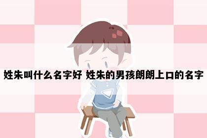 姓朱叫什么名字好 姓朱的男孩朗朗上口的名字
