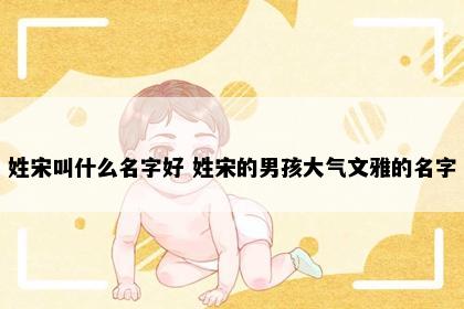 姓宋叫什么名字好 姓宋的男孩大气文雅的名字