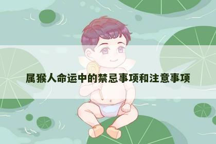 属猴人命运中的禁忌事项和注意事项