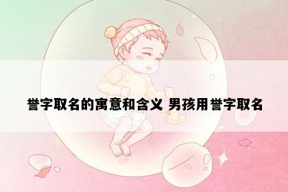 誉字取名的寓意和含义 男孩用誉字取名