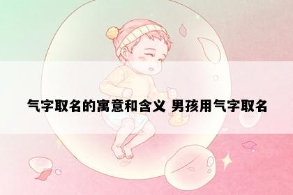 气字取名的寓意和含义 男孩用气字取名
