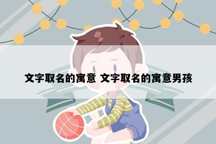 文字取名的寓意 文字取名的寓意男孩