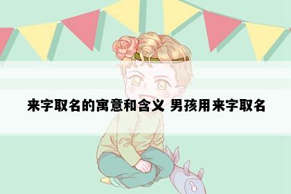 来字取名的寓意和含义 男孩用来字取名