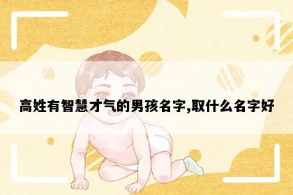 高姓有智慧才气的男孩名字,取什么名字好
