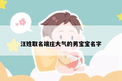 汪姓取名端庄大气的男宝宝名字