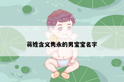 蒋姓含义隽永的男宝宝名字