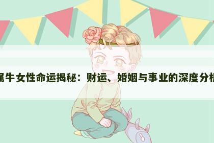 属牛女性命运揭秘：财运、婚姻与事业的深度分析