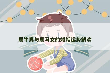 属牛男与属马女的婚姻运势解读