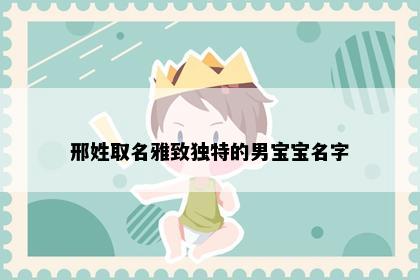 邢姓取名雅致独特的男宝宝名字