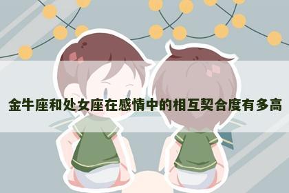 金牛座和处女座在感情中的相互契合度有多高