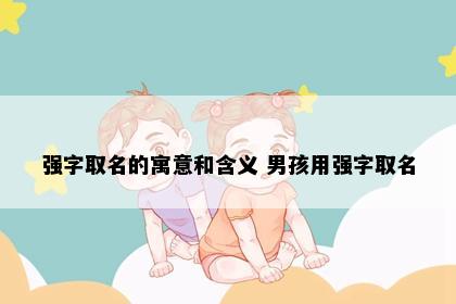 强字取名的寓意和含义 男孩用强字取名