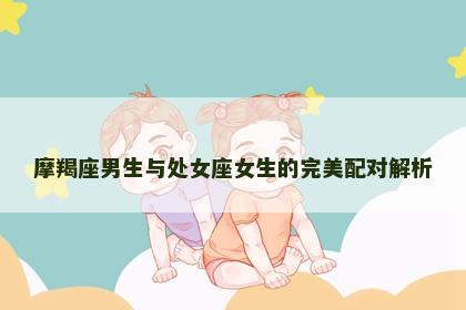 摩羯座男生与处女座女生的完美配对解析