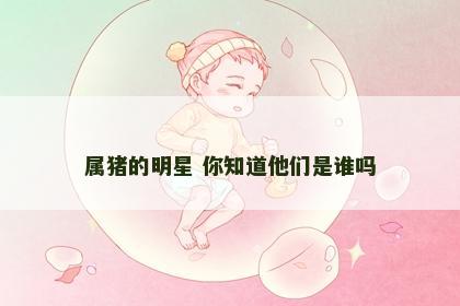 属猪的明星 你知道他们是谁吗