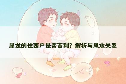 属龙的住西户是否吉利？解析与风水关系