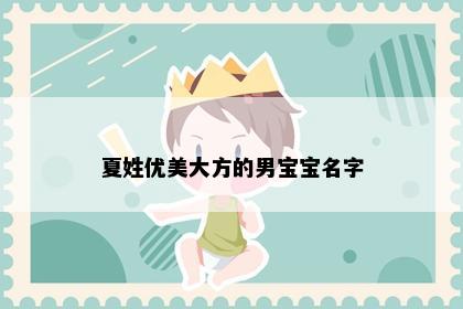 夏姓优美大方的男宝宝名字