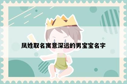 凤姓取名寓意深远的男宝宝名字