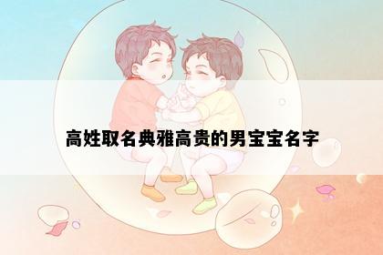 高姓取名典雅高贵的男宝宝名字