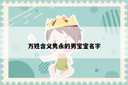 万姓含义隽永的男宝宝名字