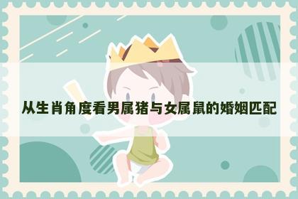 从生肖角度看男属猪与女属鼠的婚姻匹配