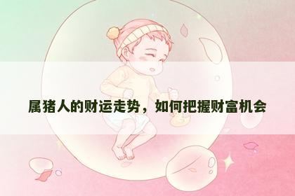 属猪人的财运走势，如何把握财富机会