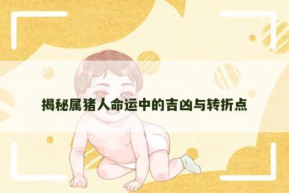 揭秘属猪人命运中的吉凶与转折点