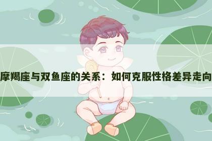 探索摩羯座与双鱼座的关系：如何克服性格差异走向和谐