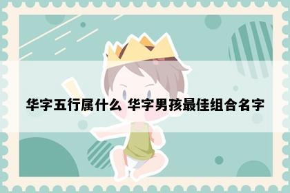 华字五行属什么 华字男孩最佳组合名字