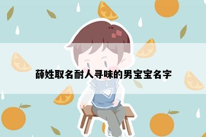 薛姓取名耐人寻味的男宝宝名字