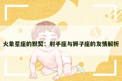 火象星座的默契：射手座与狮子座的友情解析