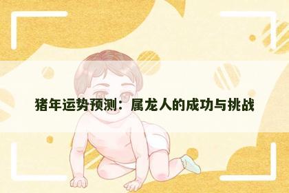 猪年运势预测：属龙人的成功与挑战