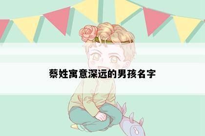 蔡姓寓意深远的男孩名字