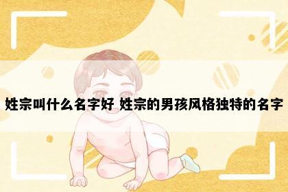 姓宗叫什么名字好 姓宗的男孩风格独特的名字