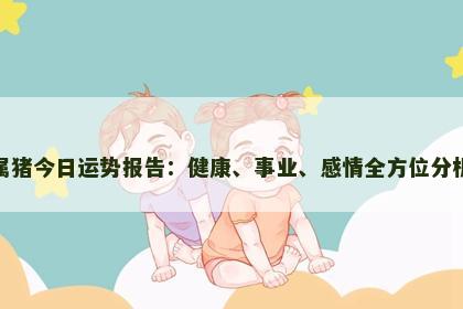 属猪今日运势报告：健康、事业、感情全方位分析