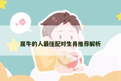 属牛的人最佳配对生肖推荐解析