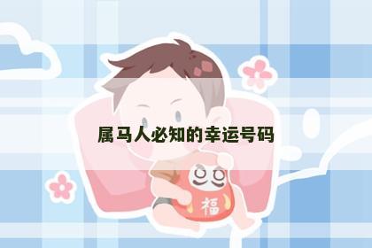 属马人必知的幸运号码
