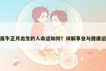 属牛正月出生的人命运如何？详解事业与健康运