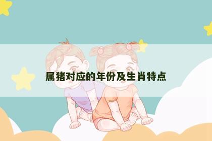 属猪对应的年份及生肖特点