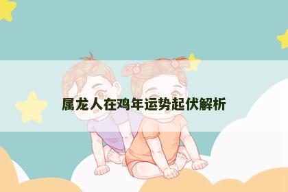 属龙人在鸡年运势起伏解析