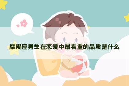 摩羯座男生在恋爱中最看重的品质是什么