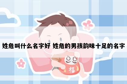 姓危叫什么名字好 姓危的男孩韵味十足的名字
