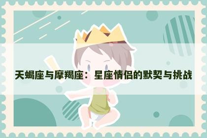 天蝎座与摩羯座：星座情侣的默契与挑战