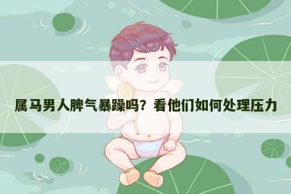 属马男人脾气暴躁吗？看他们如何处理压力