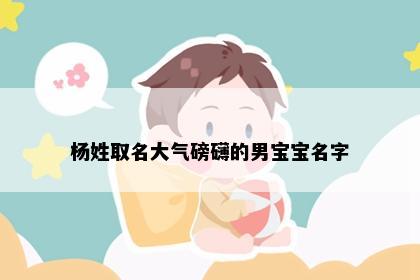 杨姓取名大气磅礴的男宝宝名字